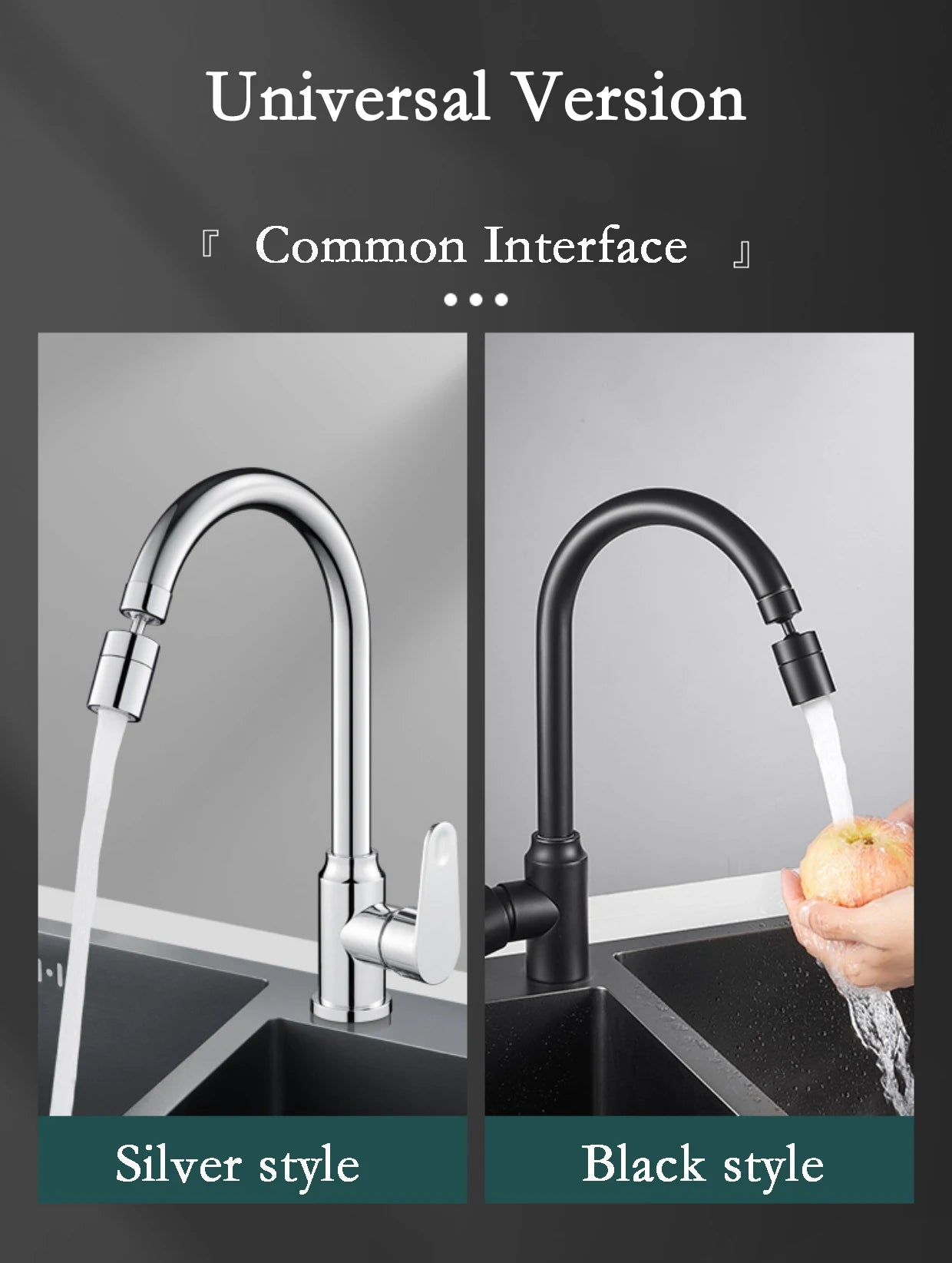 Kitchen Faucet Spray Head Filter Adjustable 360° Rotary Splashback Tap Nozzle Bubbler Kitchen Sink Faucet Aerator Bathroom Fit