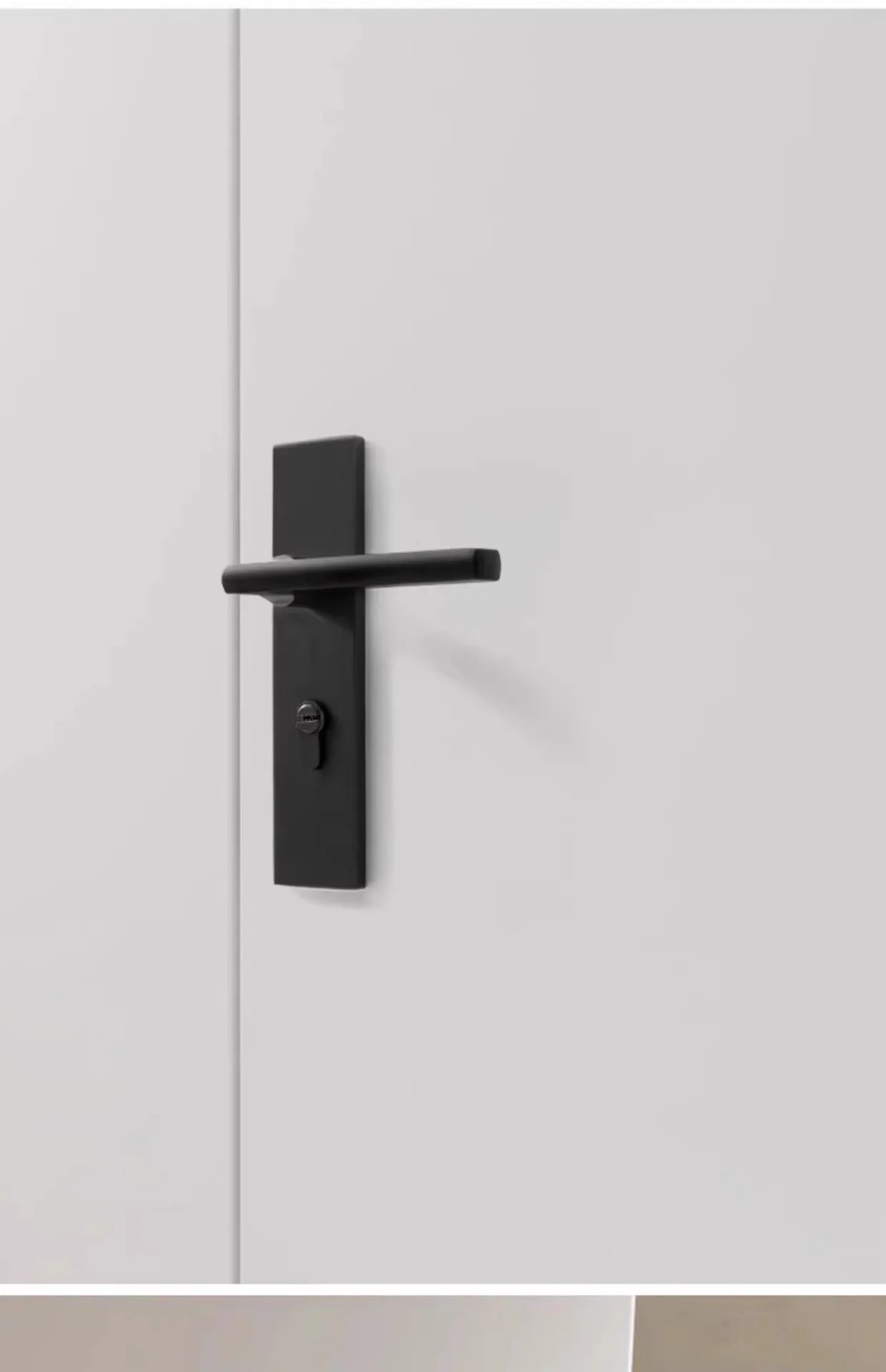 Black American Style Indoor Door Lock, Integrated Magnetic Silent Wooden Door Handle, Universal Home Bedroom Lock