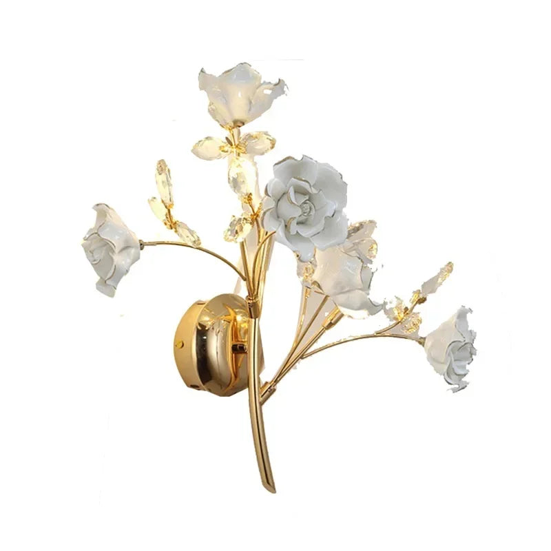 ELARA European Style Indoor Wall Lamp Gold Crystal Luxury Fixtures LED Modern Light Sconces for Home Decoration