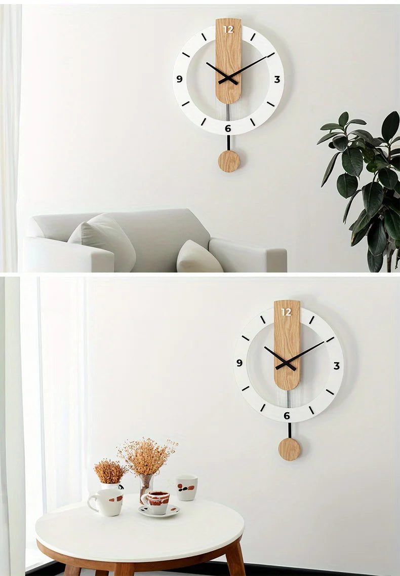A minimalist style wall clock with no ticking sound, 15.75 inches, suitable for living rooms, bedrooms, dining rooms, and office