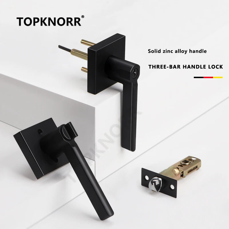 American Bathroom Door Lock Bathroom Keyless Three-pole Hand Lock Home Bedroom Door With Key Door Handle Spherical Lock Doorknob