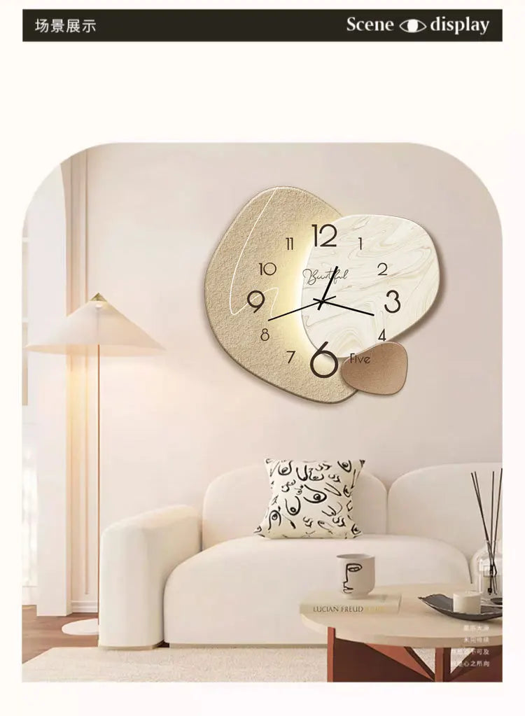 Modern Nordic Wall Painting Light Easy to Read High-end Digital Wall Clock Decorative Wall Hanging Clock Restaurant