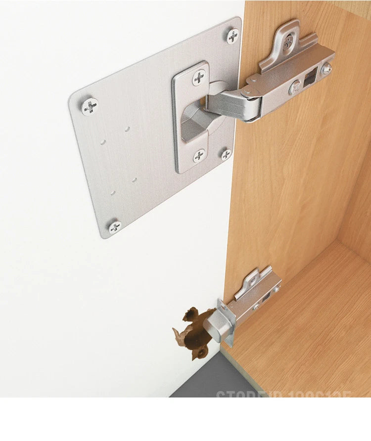 KAK 8pcs Hinge Repair Plate Brushed Stainless Steel Cabinet Hinge Fixing Plate Bracket Kit with Mounting Screws Door Hardware