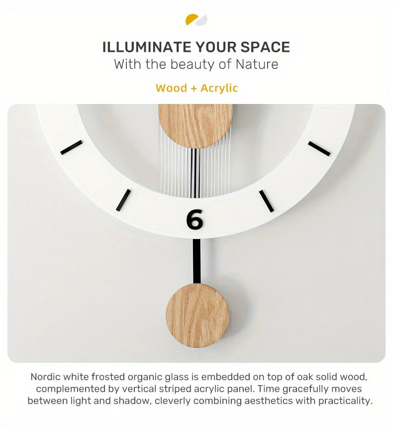 A minimalist style wall clock with no ticking sound, 15.75 inches, suitable for living rooms, bedrooms, dining rooms, and office