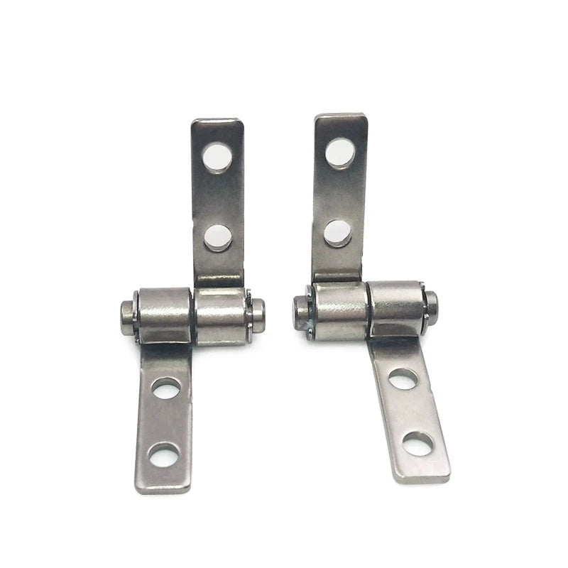 Pair of 304 stainless steel hinges with damping shaft and free stop torque, suitable for 360-degree positioning.