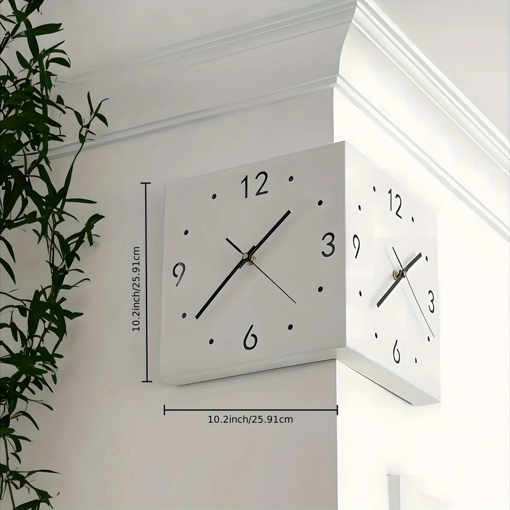 Corner Modern Wall Clock, Stylish Double-sided Luminous Wall Clock, Sensor Luminous Corner Wall Clock, Mute Wall Clock