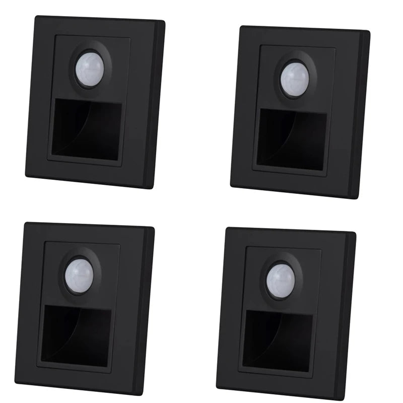 PIR Motion Detector Light Sensor led lights AC 110V-240V Recessed staircase bedroom wall lamp led night light