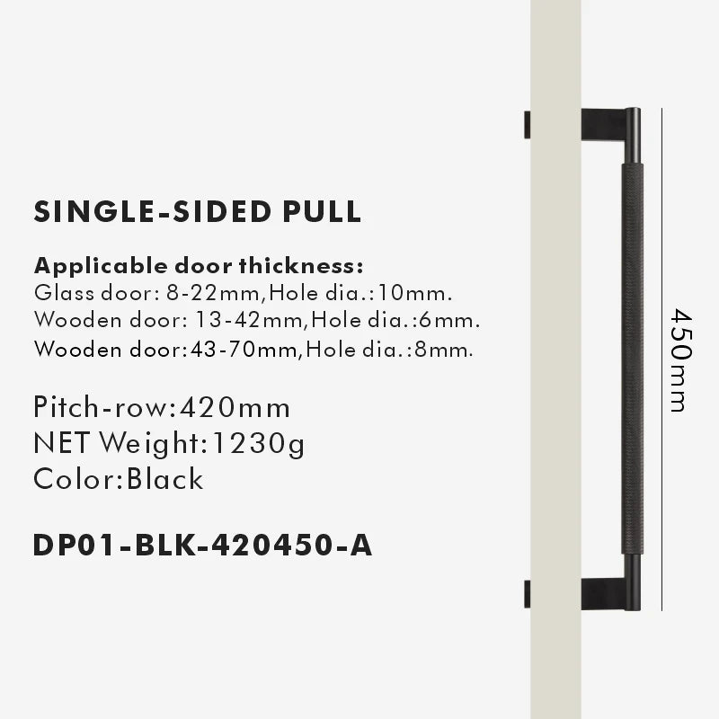Nurlin Solid Brass Door Double Single Sided Cross Knurled Kitchen Refrigerator Appliance Closet Pull Bar Wood Gate Glass Door