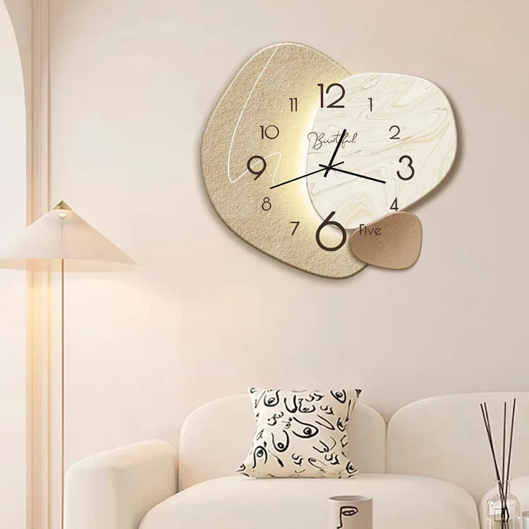 Modern Nordic Wall Painting Light Easy to Read High-end Digital Wall Clock Decorative Wall Hanging Clock Restaurant