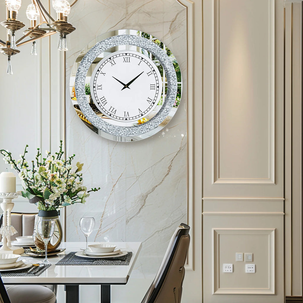 Exclusive 24" Mirrored Wall Clock | Save 20% - Shop Now