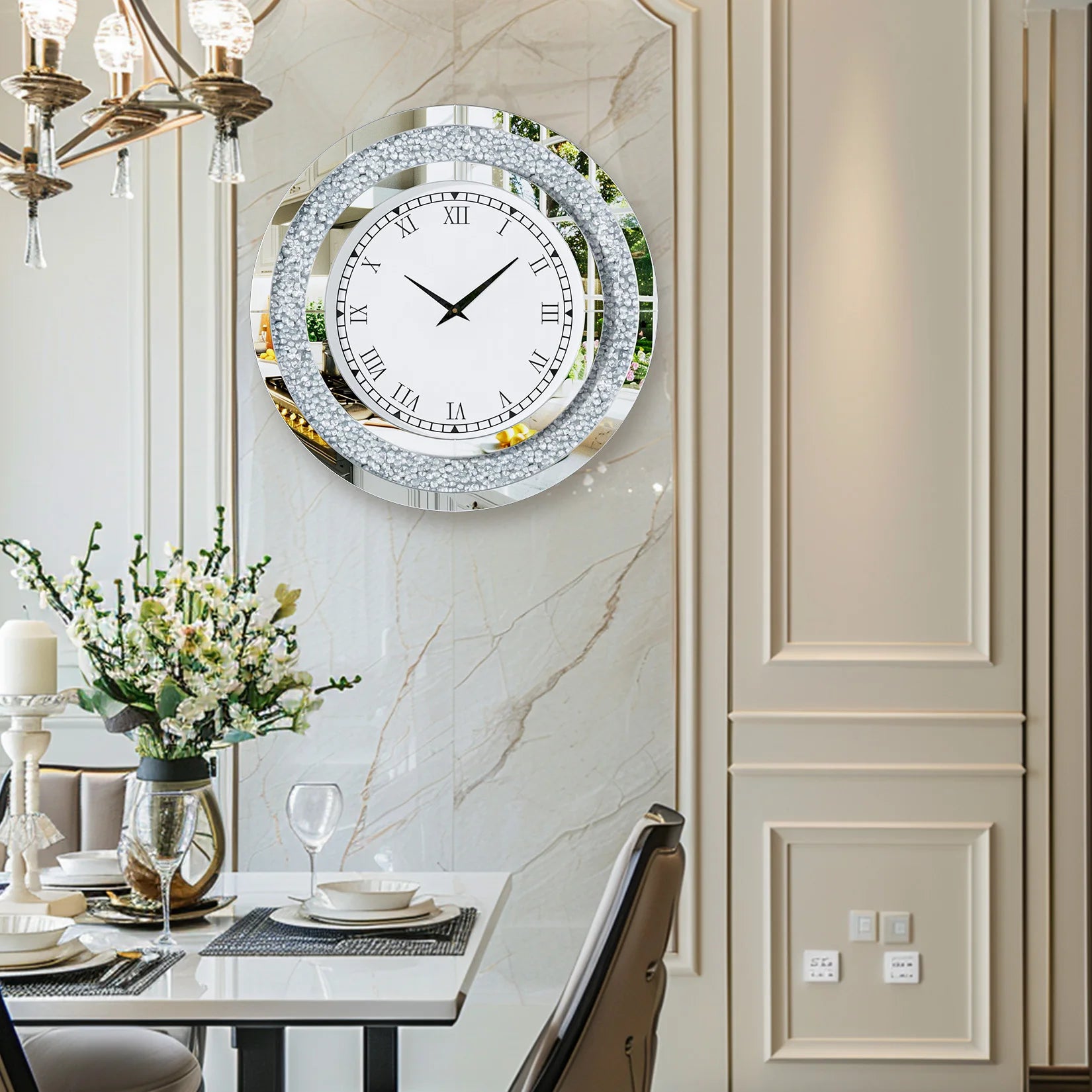 Exclusive 24" Mirrored Wall Clock | Save 20% - Shop Now