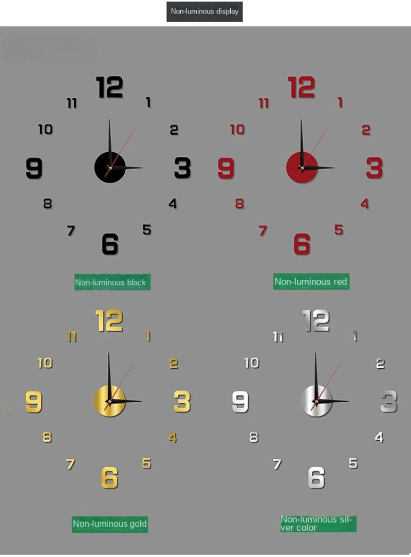 Buy 3D Luminous Wall Clock | Premium Acrylic Decor | Only $7.55