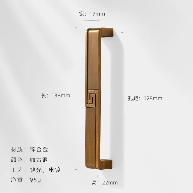 AOBT Brass Furniture Handles Nordic Fresh Chinese American Gold/Black/Bronze Cabinet Door Drawer Wardrobe Dresser Pulls Knobs