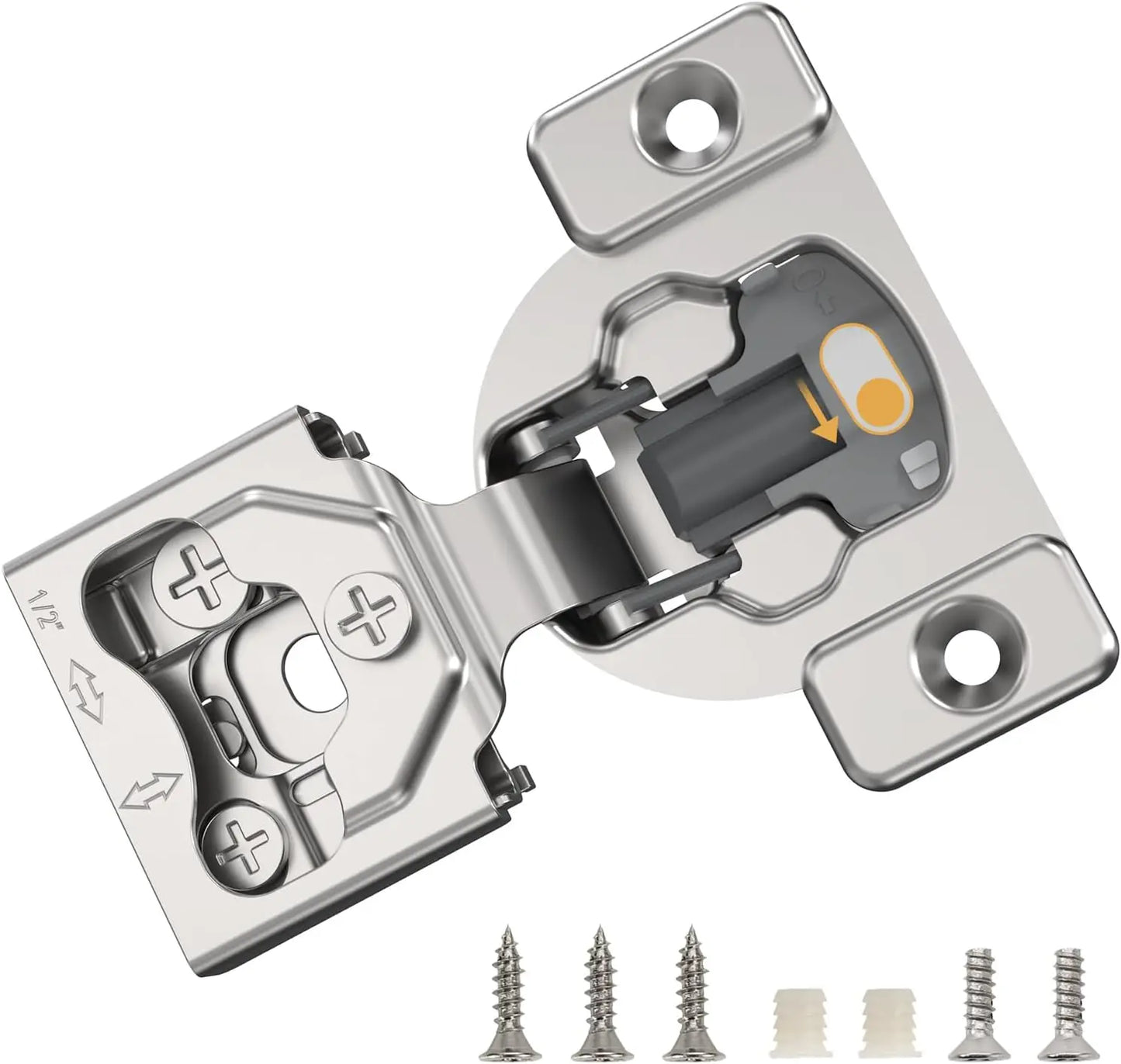 Viladepot 1/2" Cabinet Hinges Small Overlay Concealed Face Frame Hinges 105° Open Angle 4D Adjustable Soft Close Self Closing