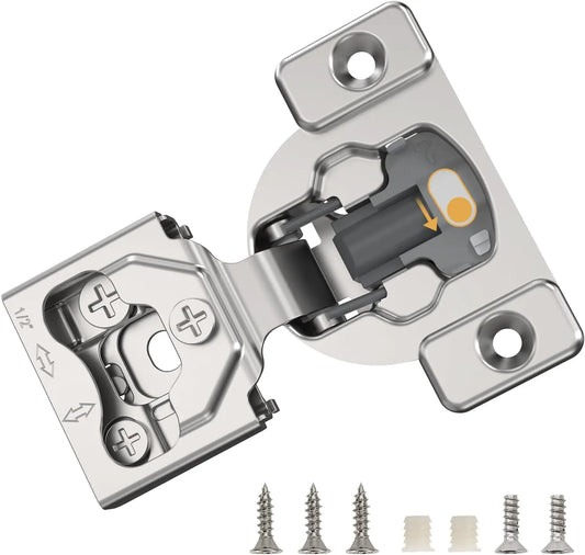 Viladepot 1/2" Cabinet Hinges Small Overlay Concealed Face Frame Hinges 105° Open Angle 4D Adjustable Soft Close Self Closing