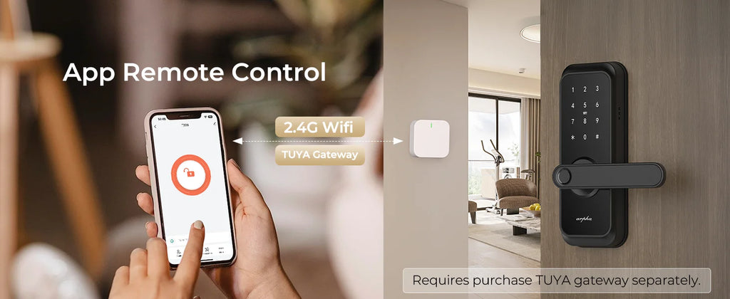 Arpha Smart Lock ‎T228 5-in-1 Entry Keyless Entry Door Lock Fingerprint Keyless Entry Door Lock Anti-Peep Keypad Code Waterproof