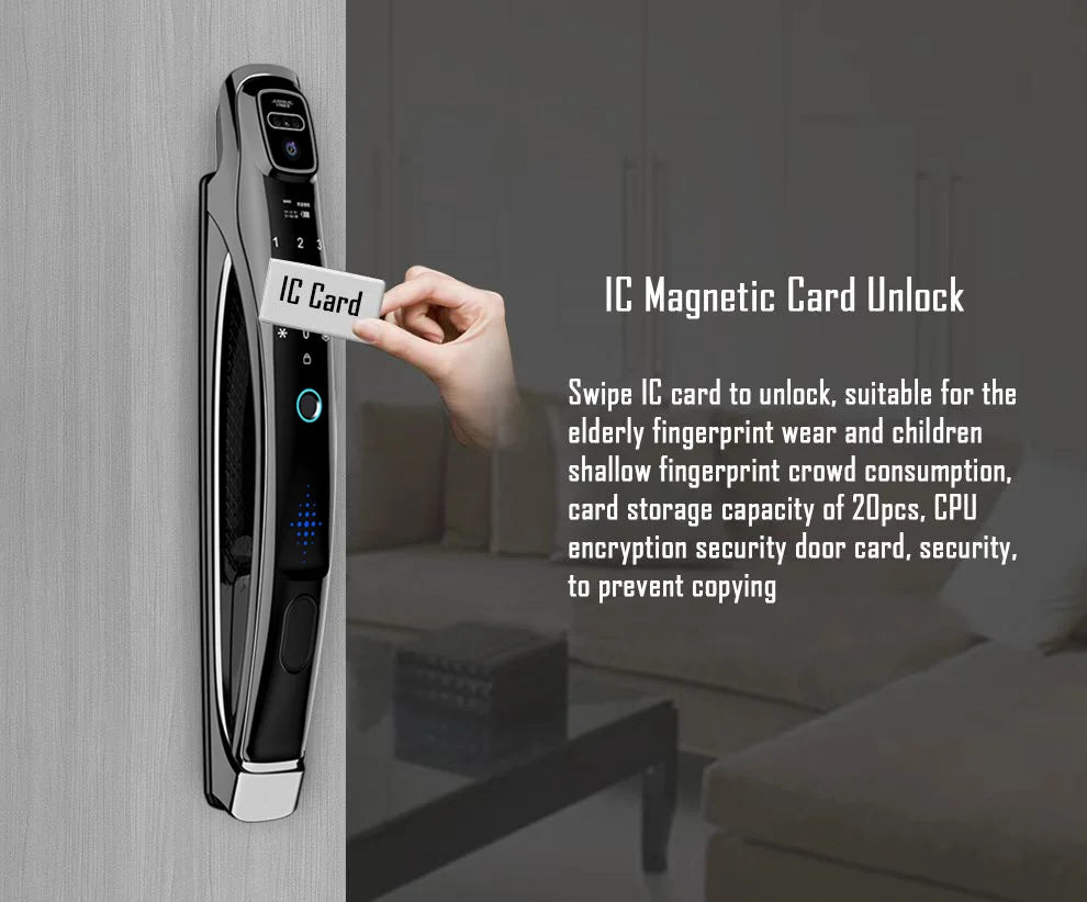 Wifi Tuya APP Face Recognition Smart Door Lock With Camera Video Call Voice Intercom Digital Door Lock Automatic Door Lock