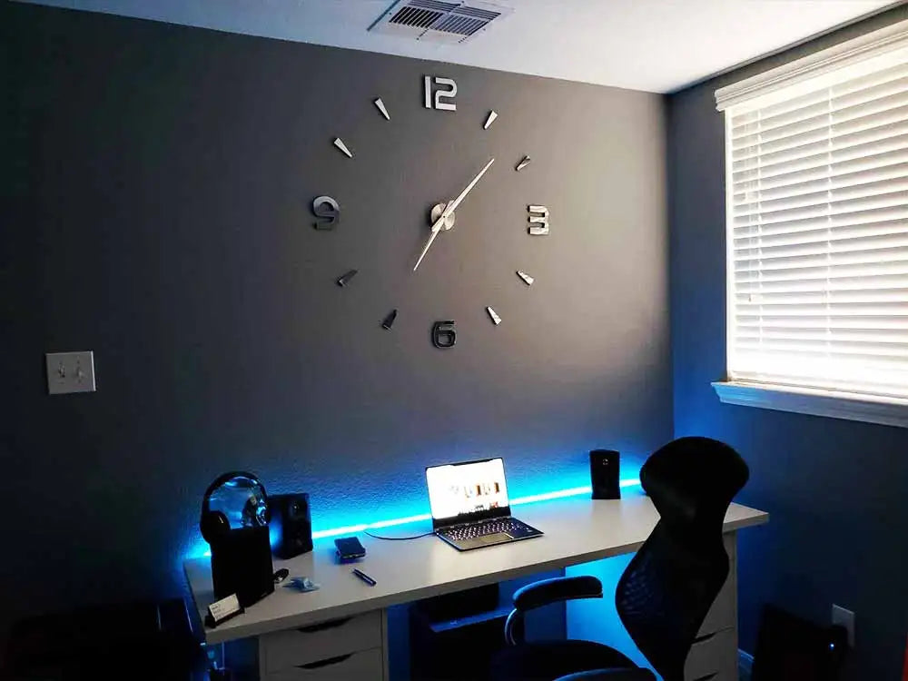 MCDFL 3D Large Wall Clock Self Adhesive Acrylic Mirror Stickers Giant Watches Timepiece Decoration Living Room for Home Interior