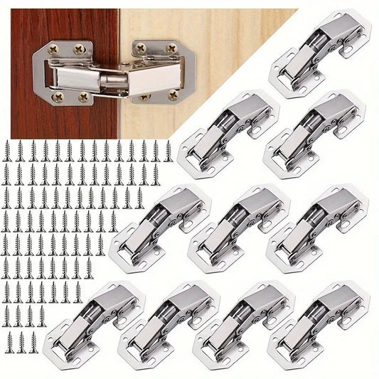2/10pcs 90 Degree Steel Cabinet Hinges No-Drilling HoleHydraulic Buffer Hinge for Home Kitchen Furniture Hardware