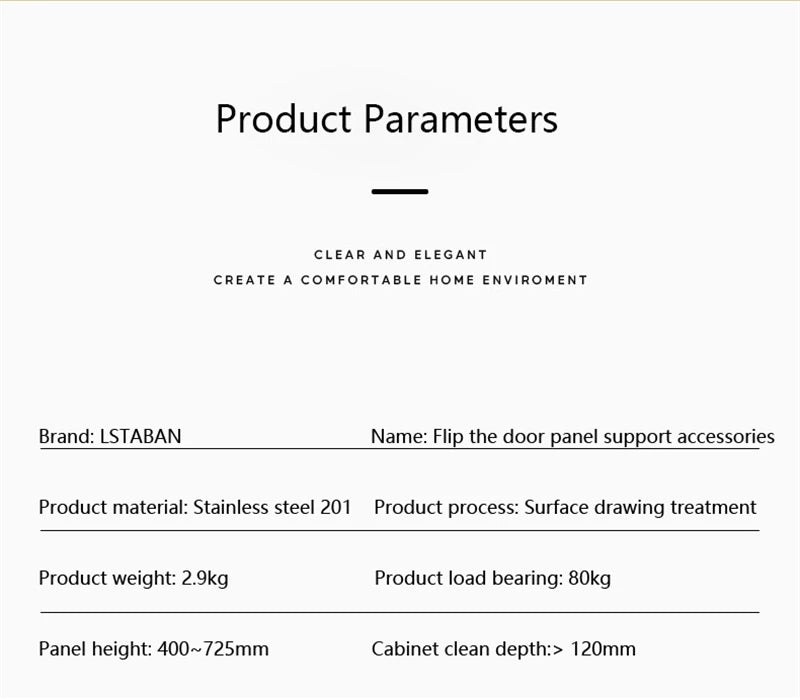 Downward Flipping Cabinet Door Support 80kg Stainless Steel Bracket Desk Flip Table Top Connection Pull-Down Hinge