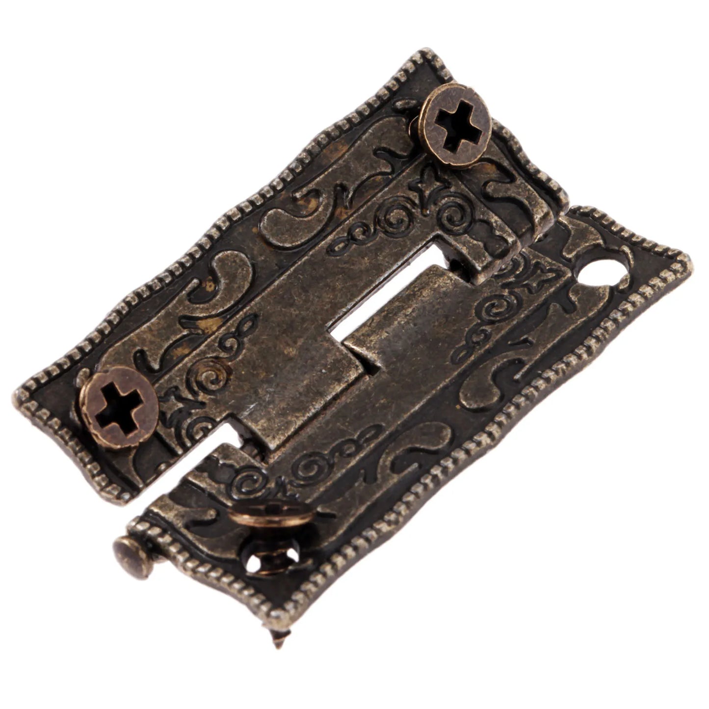 10pcs 35*23mm Decorative Mini Hinge For Jewelry Wooden Box Antique Bronze Hinges Cabinet Door Drawer Furniture Hardware + Screws