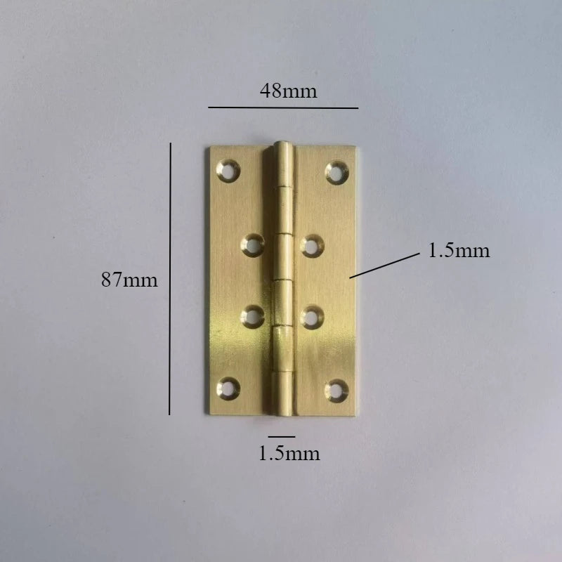 10 Pcs/Bag Brushed & Sealed Brass Hinges Jewelry Box Door Kitchen Cabinet Door Copper Hinges Small Box Exquisite Hinges