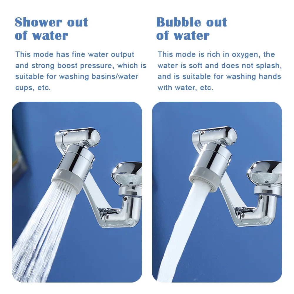 1080° Bathroom Water Tap Nozzle Universal Rotation Faucet Extender Sprayer Kitchen Tap Extend Adapter Aerator 2 Spray Modes