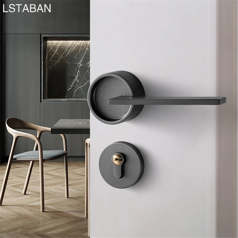 Luxury Silent Door Lock Bedroom Door Handle with Lock Interior Security Door Handle Lock Cylinder Security Mute Split Door Locks
