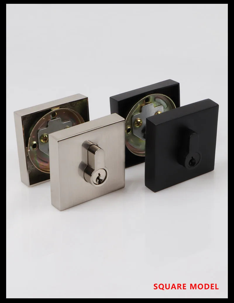 Zinc Alloy Deadlock Invisible Exit Square Door Lock Indoor Bedroom Passage Auxiliary Lock Door Single Tongue Hidden Lock