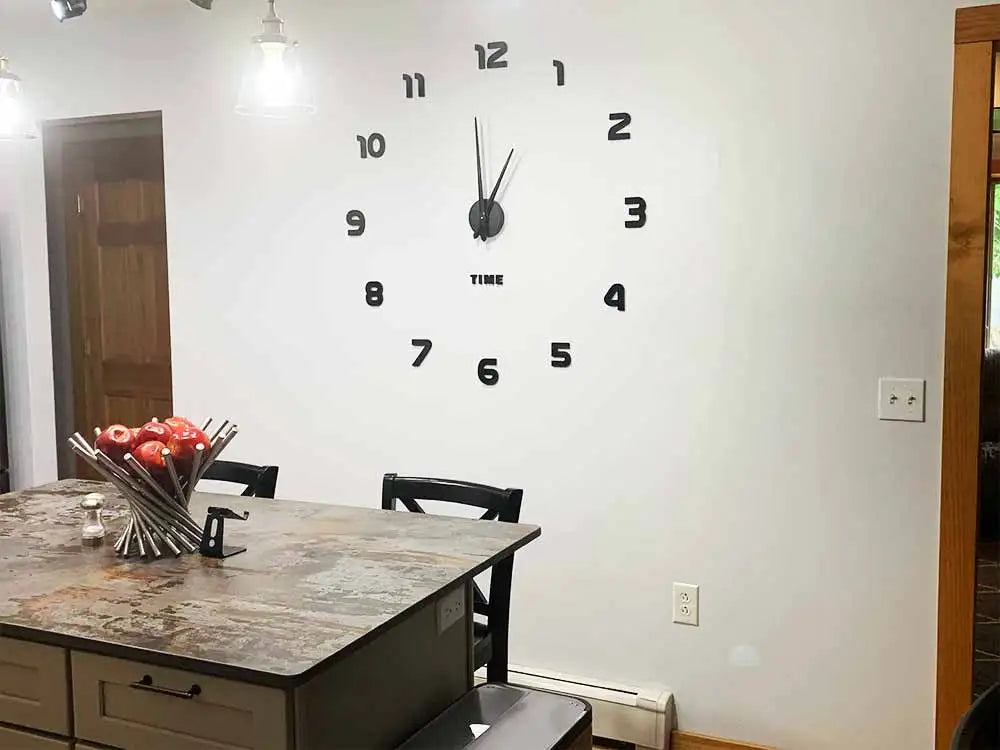 MCDFL 3D Large Wall Clock Self Adhesive Acrylic Mirror Stickers Giant Watches Timepiece Decoration Living Room for Home Interior