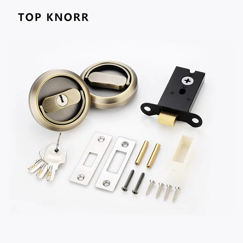 304 Stainless Steel Invisible Door Lock Hidden Lock Invisible Lock Background Wall Sliding Door Lock Double Hook Anti-theft Lock