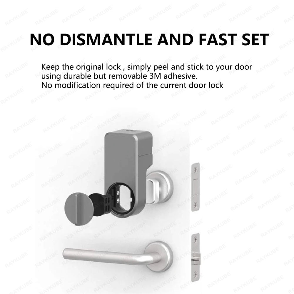 RAYKUBE A1 Ultra Tuya BLE Intelligent Electronic Door Lock with Wireless Fingerprint Keypad Lock FPT1 Punch-free installation