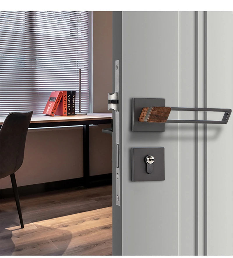 Interior Zinc Alloy Silent Anti-theft Door Lock Security Mute Door Handle Split Locks Home Renovation Hardware Accessories