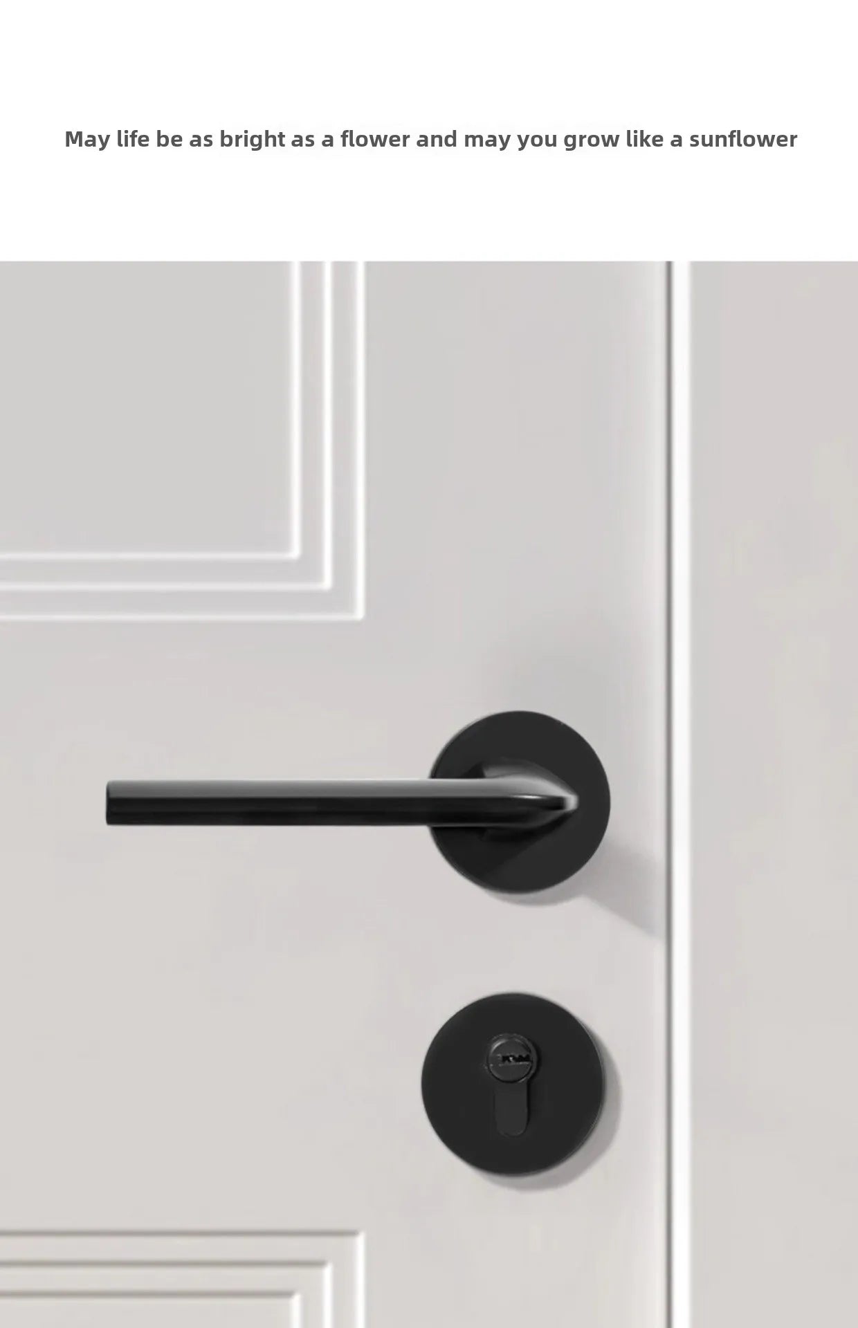 Black American Style Indoor Door Lock, Integrated Magnetic Silent Wooden Door Handle, Universal Home Bedroom Lock