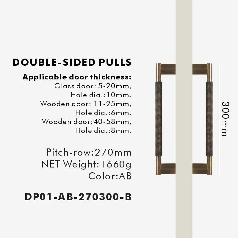Nurlin Solid Brass Door Double Single Sided Cross Knurled Kitchen Refrigerator Appliance Closet Pull Bar Wood Gate Glass Door