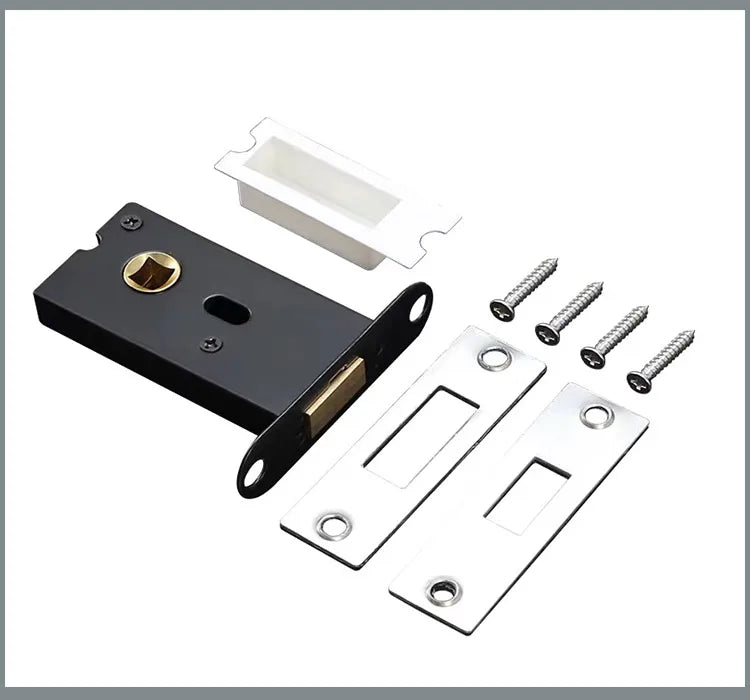 304 Stainless Steel Invisible Door Lock Hidden Lock Invisible Lock Background Wall Sliding Door Lock Double Hook Anti-theft Lock