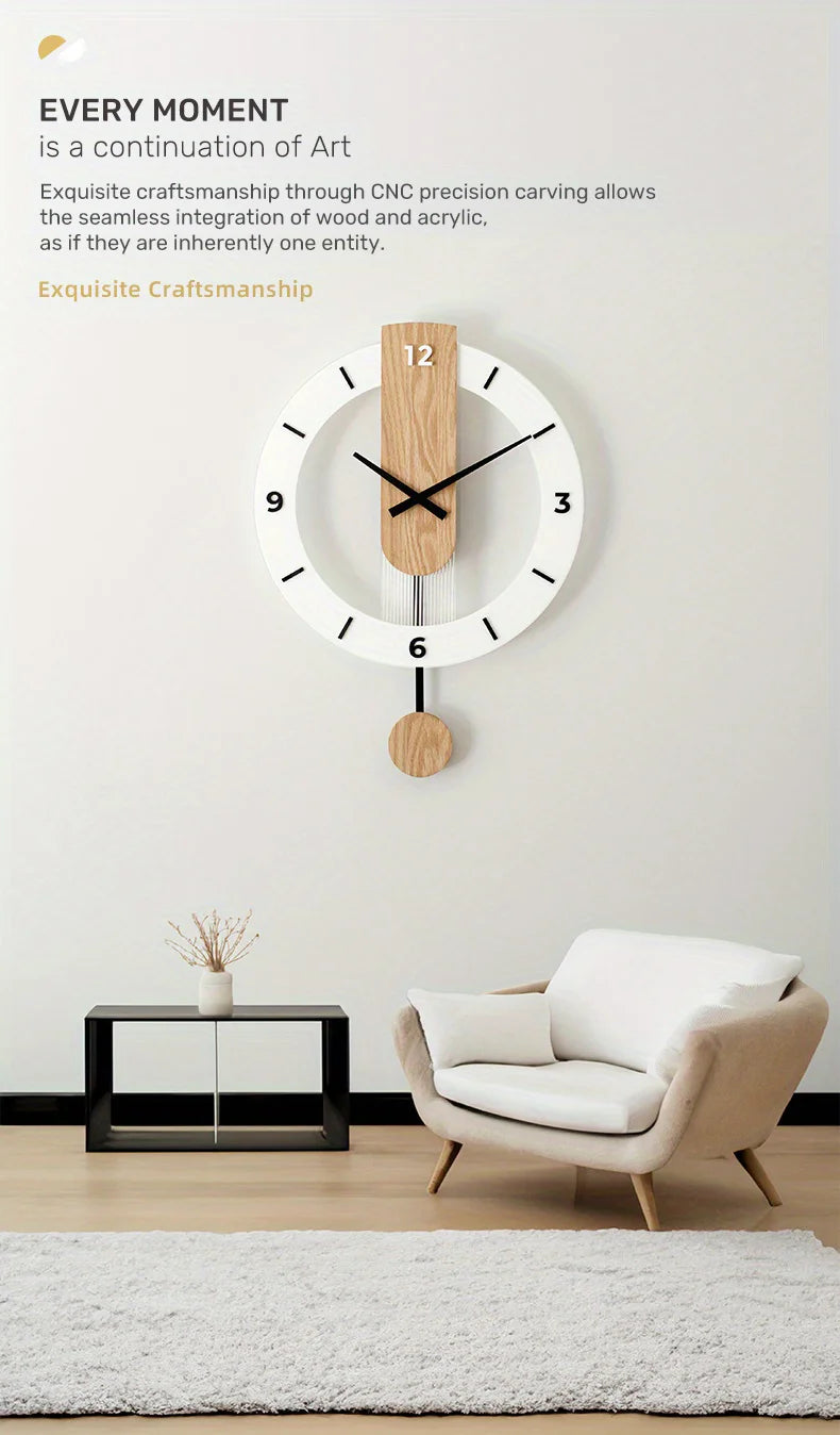 A minimalist style wall clock with no ticking sound, 15.75 inches, suitable for living rooms, bedrooms, dining rooms, and office