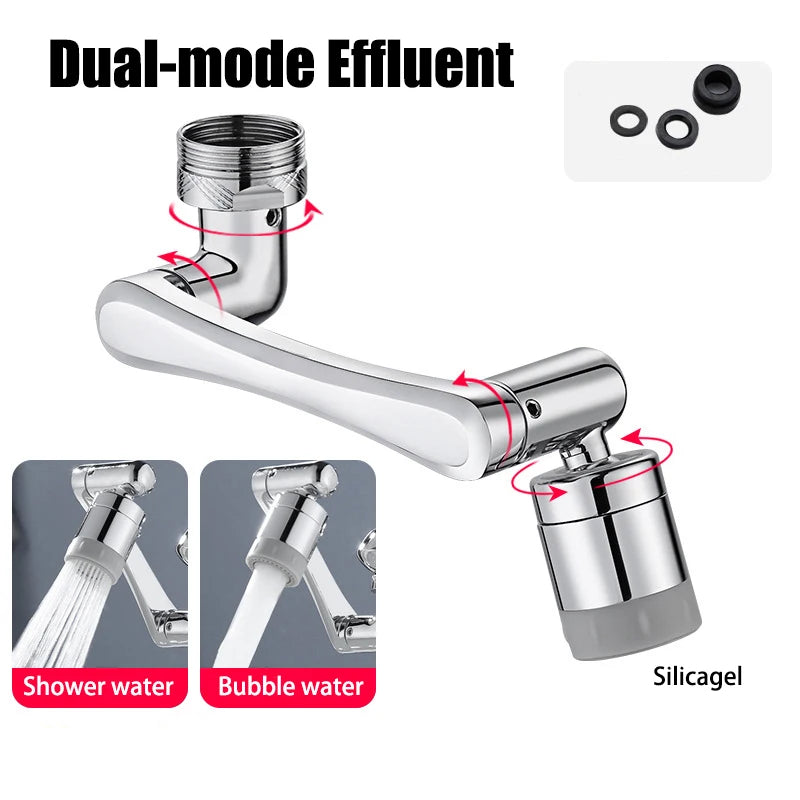 1080° Bathroom Water Tap Nozzle Universal Rotation Faucet Extender Sprayer Kitchen Tap Extend Adapter Aerator 2 Spray Modes