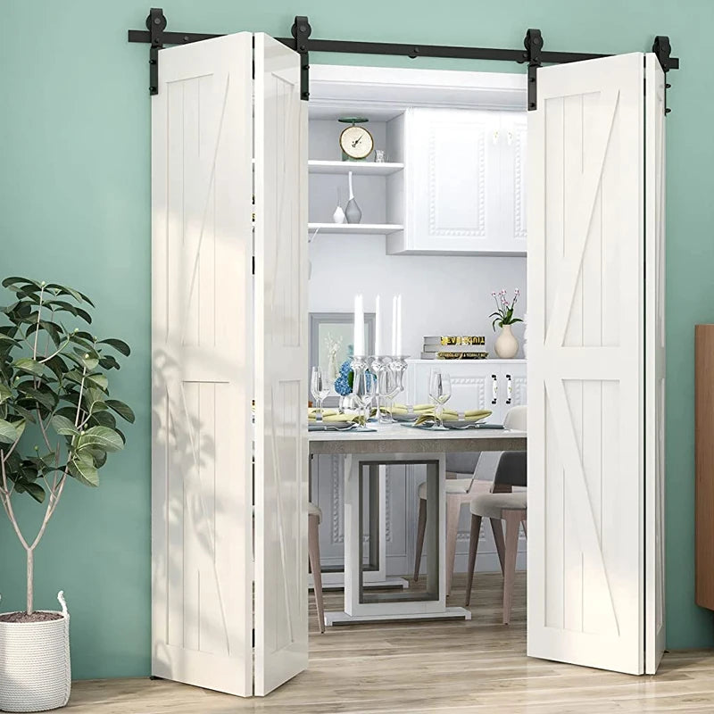 CCJH Folding Door Single Door 3/3.3//4/5 /6/6.6Foot Slide Rail Silent Sliding Door Slide Rail Modern Hardware Accessories