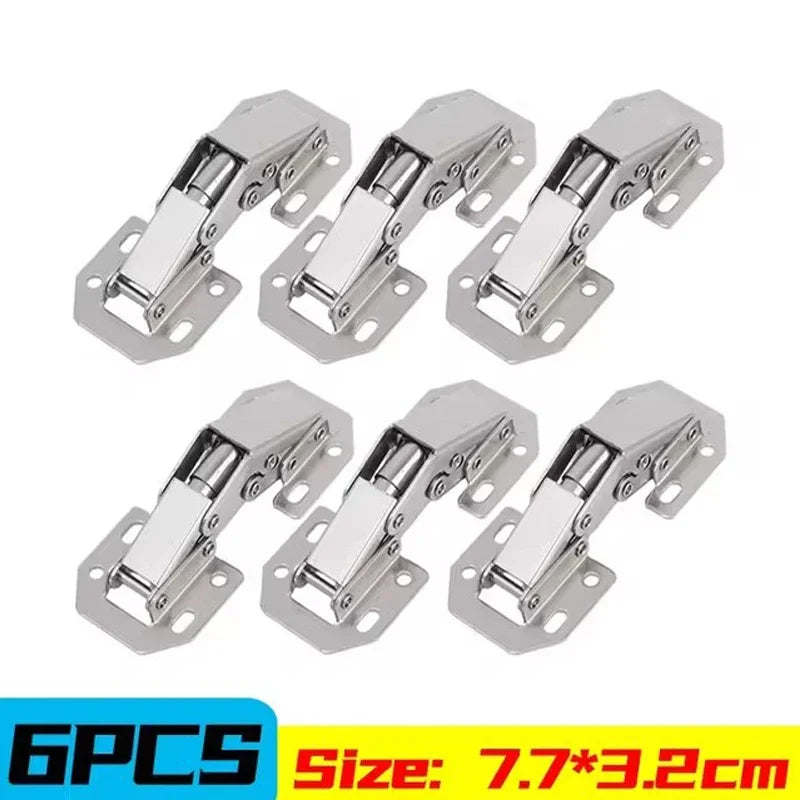 2/10PCS 90 Degree Steel Cabinet Hinges No-Drilling Buffer Hinge Kitchen Cabinet Cupboard Hinges DIY Furniture Hardware Tools