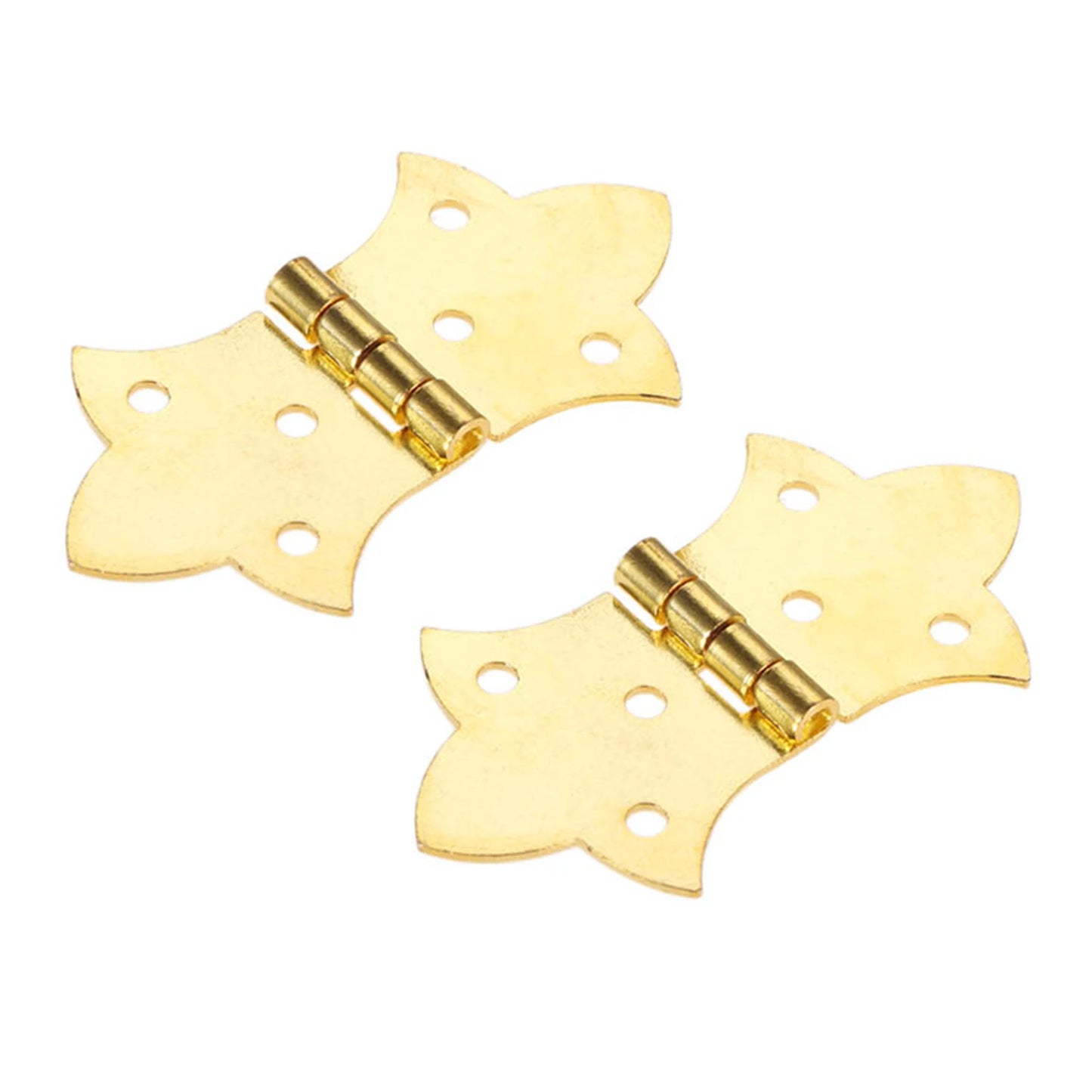 DRELD 2Pcs Flower Cabinet Hinge Furniture Fitting with Screws Jewelry Gift Wine Wood Box Door Butt Hinge for Woodworking 57*31mm
