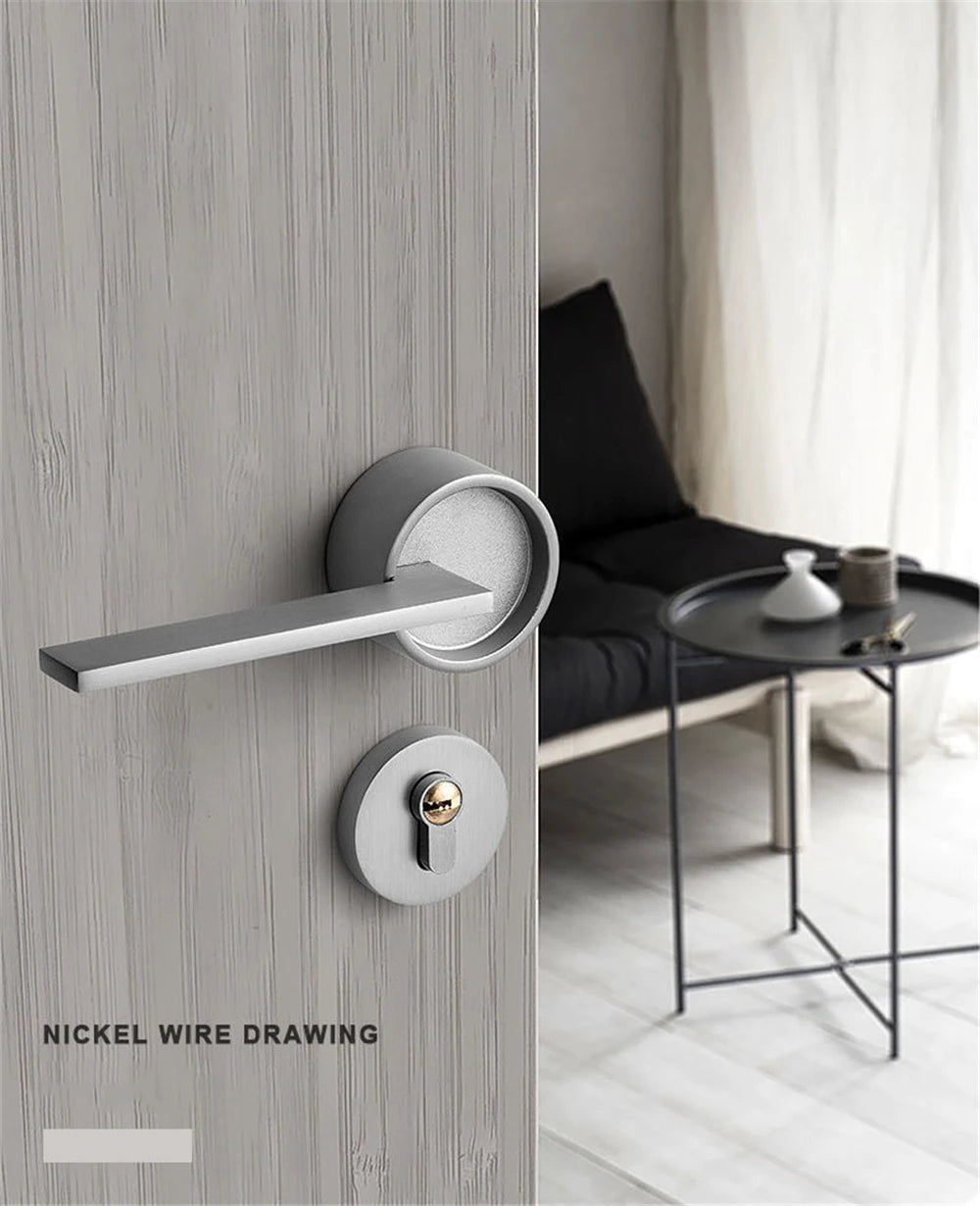 Luxury Silent Door Lock Bedroom Door Handle with Lock Interior Security Door Handle Lock Cylinder Security Mute Split Door Locks
