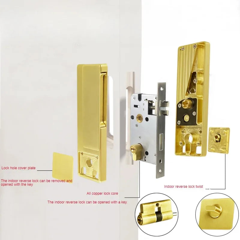 Advanced Security Lock, Invisible Lock, Indoor Bedroom, Bathroom Door Lock, Ultra-thin Silent Magnetic Suction, No Handle Lock