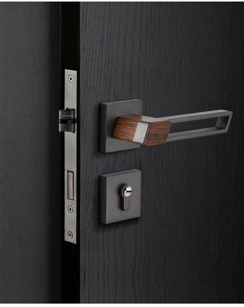 Interior Zinc Alloy Silent Anti-theft Door Lock Security Mute Door Handle Split Locks Home Renovation Hardware Accessories