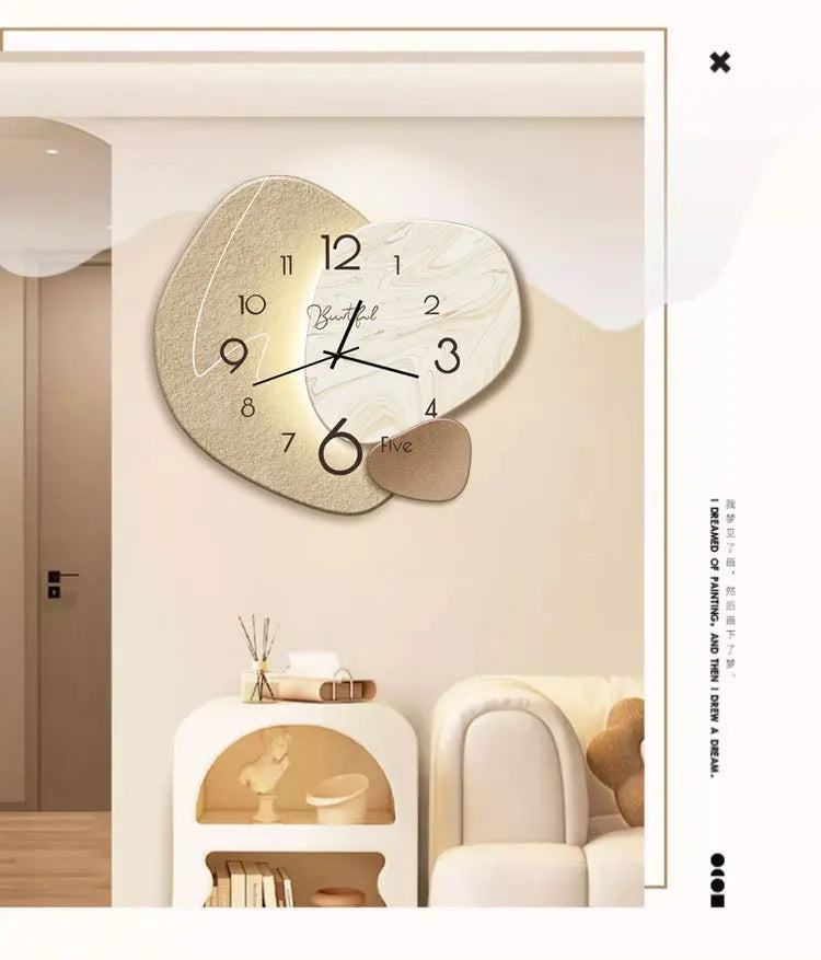 Modern Nordic Wall Painting Light Easy to Read High-end Digital Wall Clock Decorative Wall Hanging Clock Restaurant