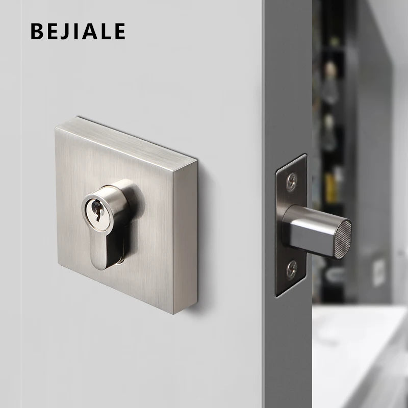 Zinc Alloy Deadlock Invisible Exit Square Door Lock Indoor Bedroom Passage Auxiliary Lock Door Single Tongue Hidden Lock