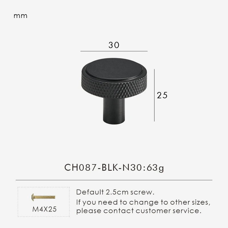 Nurlin Solid Brass Knurled Cabinet Knobs Wardrobe Handle T-bar Antique Bronze Gold Black Handle Available In Multiple Sizes