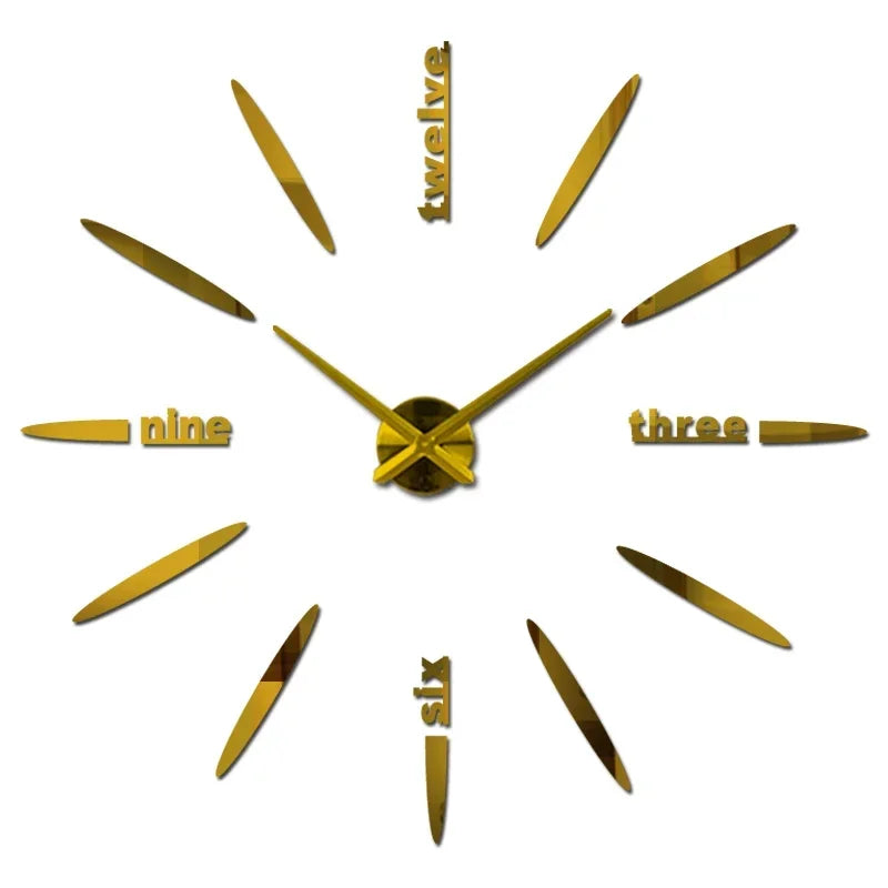 New fashion 3d wall clock reloj de pared quartz watch brief diy clocks living room large stickers decorative horloge murale