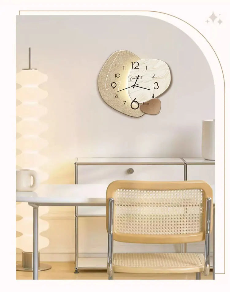 Modern Nordic Wall Painting Light Easy to Read High-end Digital Wall Clock Decorative Wall Hanging Clock Restaurant