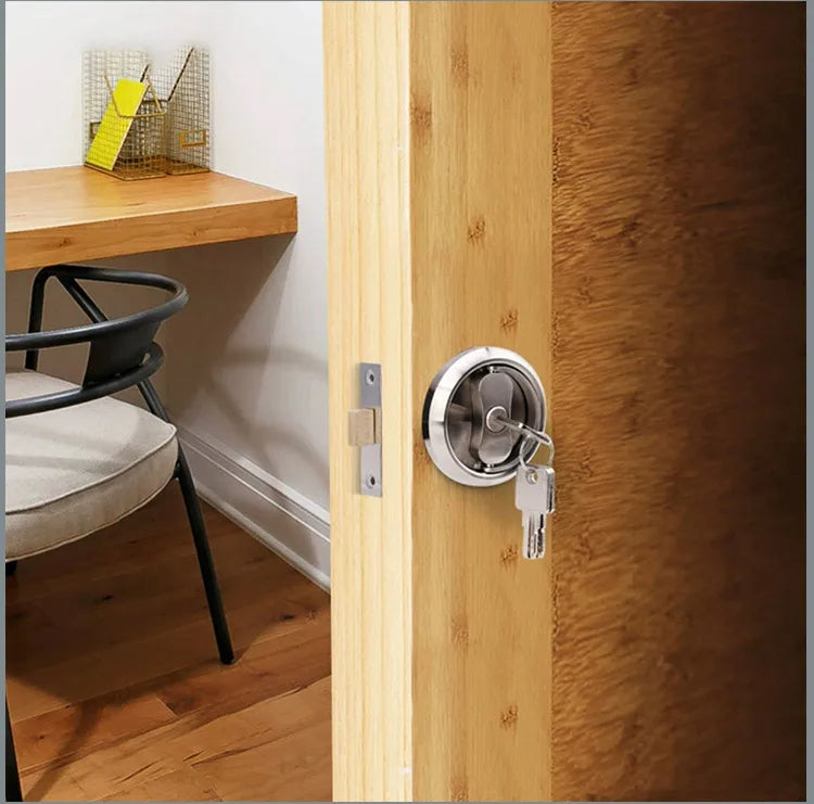 304 Stainless Steel Invisible Door Lock Hidden Lock Invisible Lock Background Wall Sliding Door Lock Double Hook Anti-theft Lock